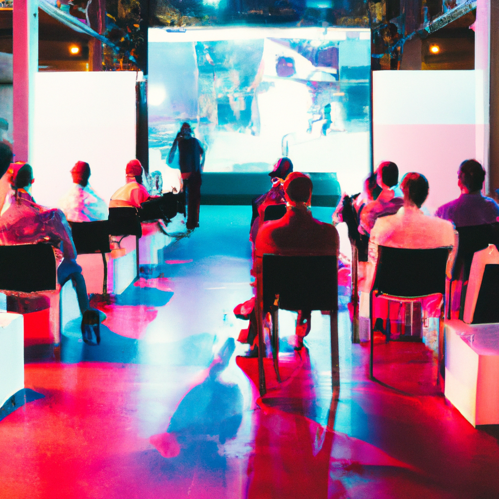 Cobertura de evento corporativo con estética minimalista — fotografía generada