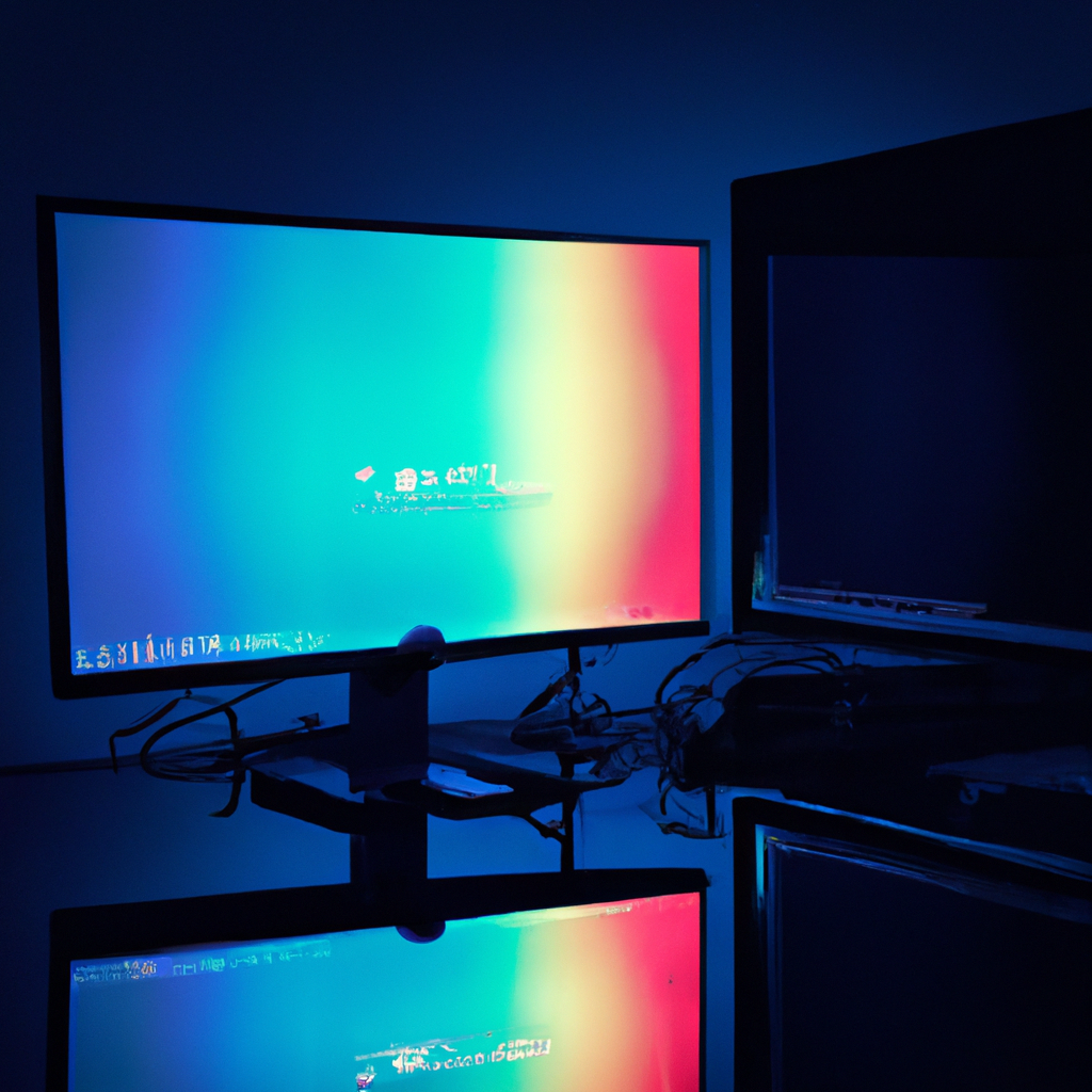 Valentina — Postproducción y control de calidad en Luz Estudio (reflejo de monitor, estudio minimalista, imagen generada)